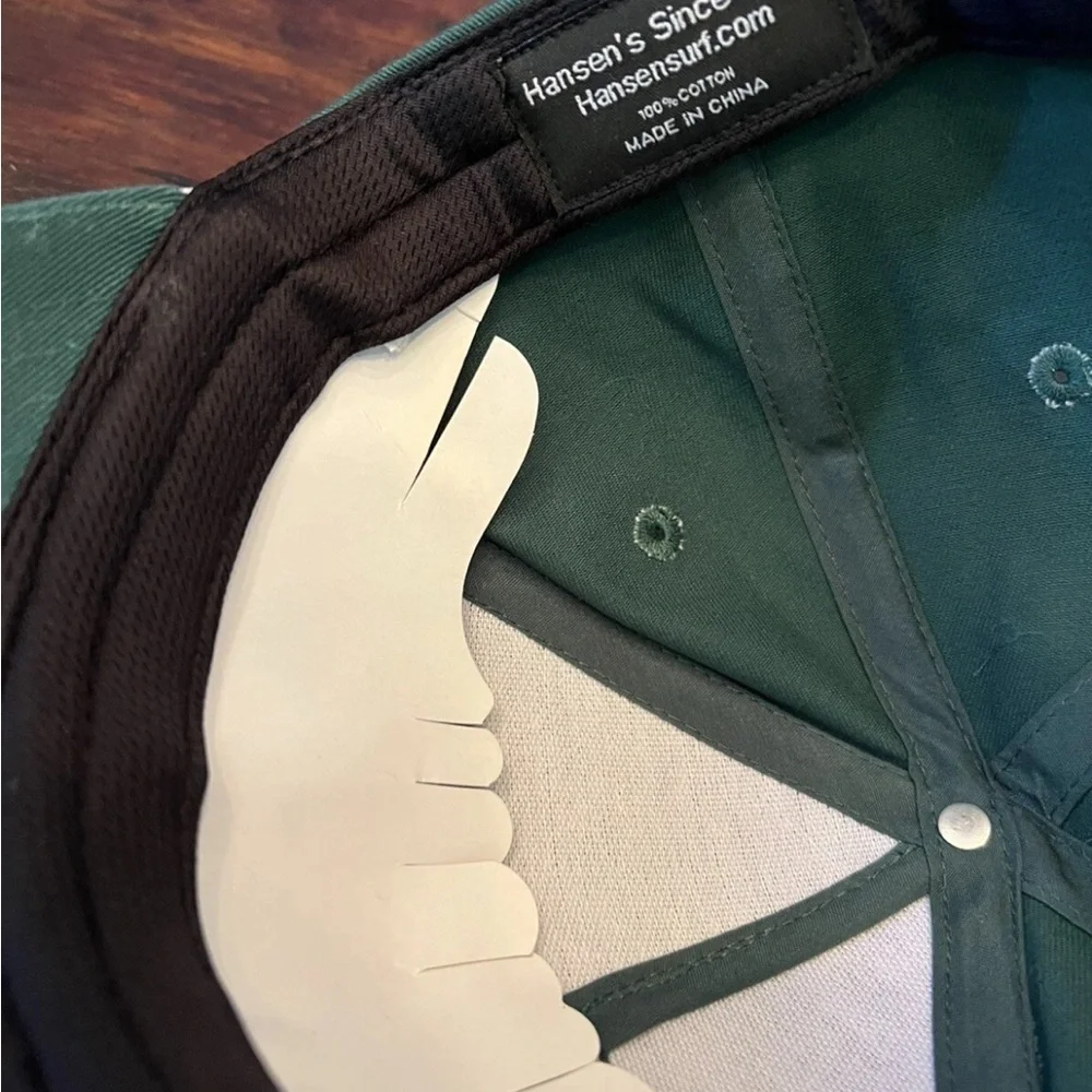 NEW Hansen Surfboards Encinitas, CA Green Cotton Snapback Hat Cap One Size